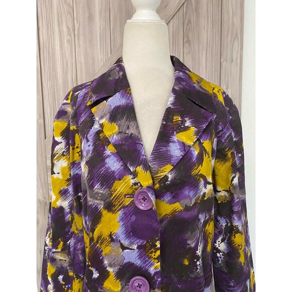 Michael Michael Kors XS multicolor 3 button 3/4 length jacket - Picture 2 of 8